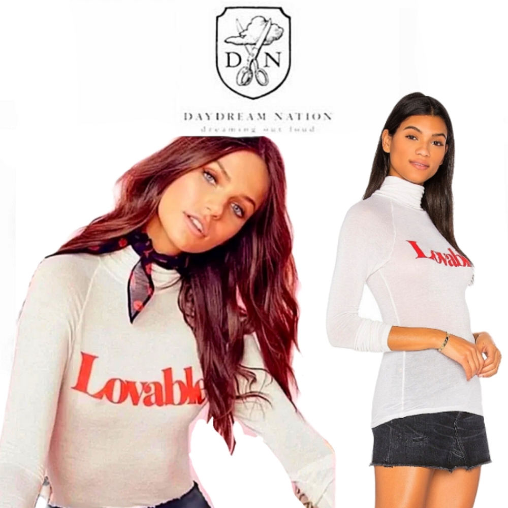 NWT Daydream Nation Dolls Kill Bleached White Lovable Long Sleeve T-Neck…